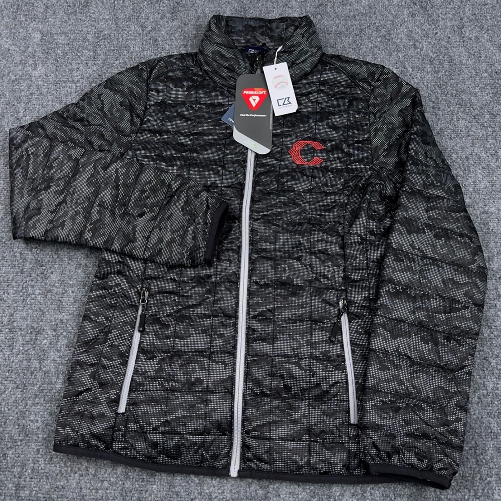 NEW Cutter & Buck Cincinnati Reds City Connect Jacket Women S Rainier Puffer MLB